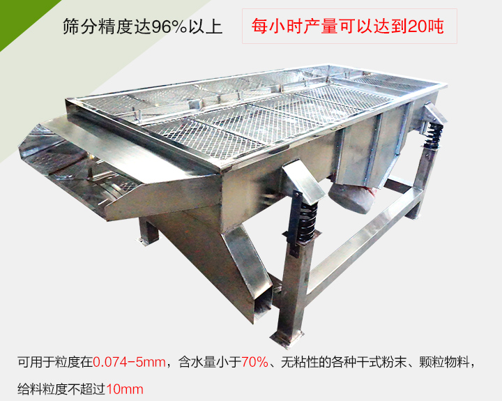 糧食篩分機各種干式粉末、顆粒物料，給料粒度不超過10mm